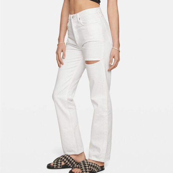 Agolde Lana Slice Straight in Element (white) Size 30 High Rise Button Fly - Picture 12 of 16
